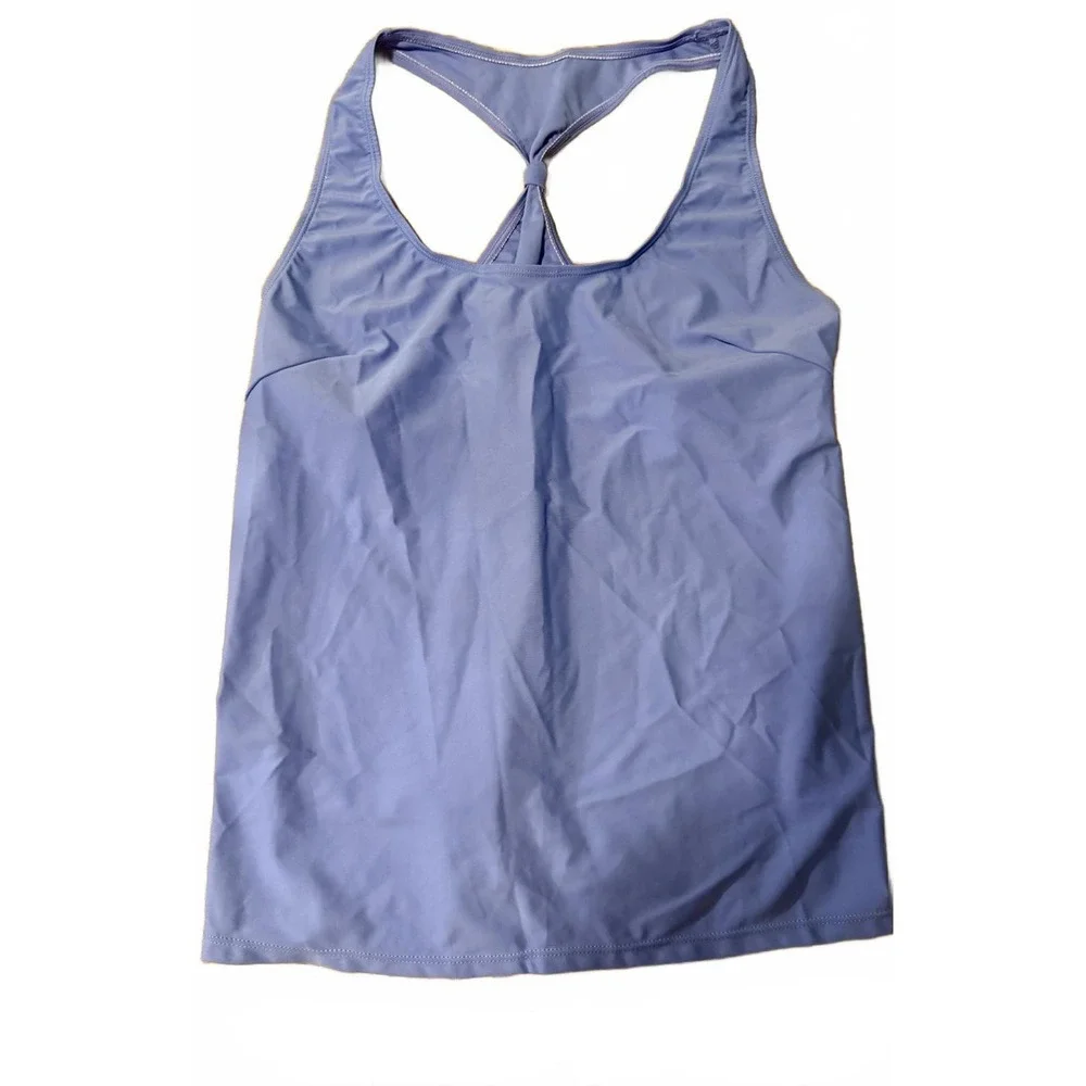 Women's Activewear Tank Top and Shorts Set - Size Large Purple and Black 3 Piece
